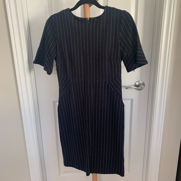 Banana Republic, Navy Pinstripe Office Dress, Size 2. EUC - Picture 1 of 3